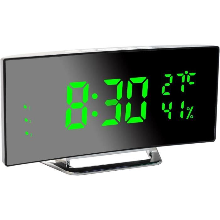 Réveil Numérique LED RGB - Alarme Extra Forte 95 DB - Veilleuse RGB - Port USB Charge - Pour Dormeurs Profonds - 11