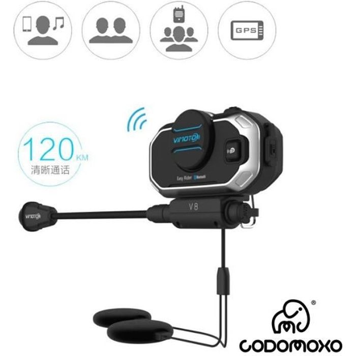 2017 Vimoto Marque Easy Rider V8 Multi-fonctionnelle Moto BT Interphone Moto  Casque Intercom Bluetooth Casque - Cdiscount Auto