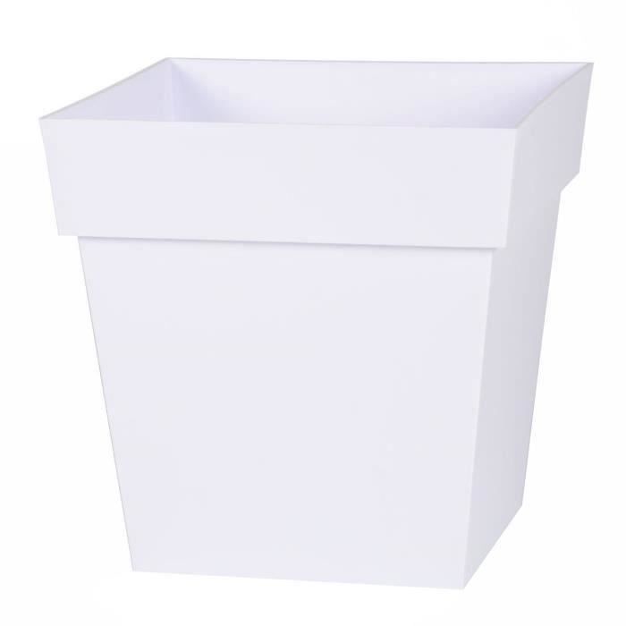 Vaso Quadrato EDA Toscana 32x32x32 Cm, Volume 22 L, Antigelo E Anti-UV, Colore Rosso Borgogna, Produzione Francese