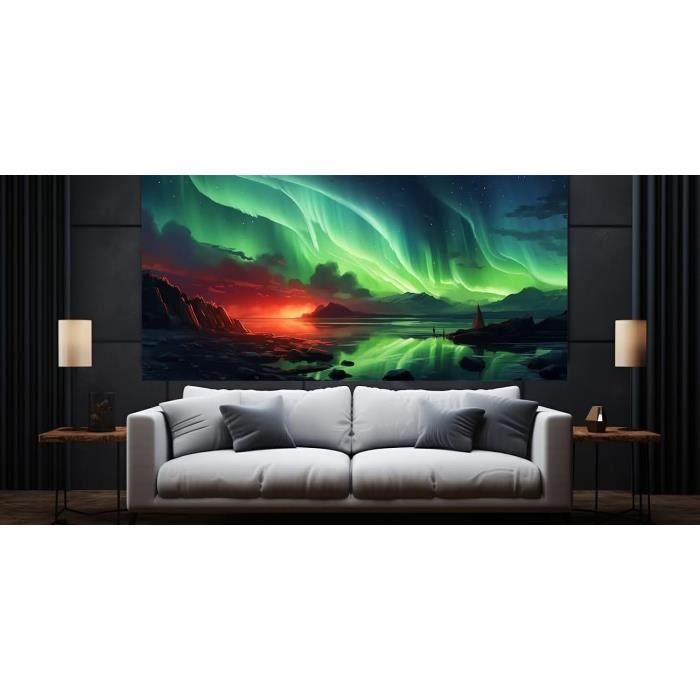 Kit Diamond Painting Aurore Boréale 5D - 30x40 Cm - Toile + Diamants + Outils - DIY Décoration Murale Adulte