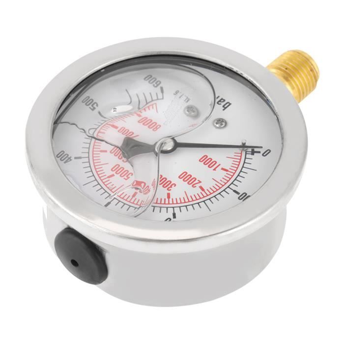 Manomètre Numérique Hydraulique En Acier Inox 400 BAR - Affichage LCD, Précision 0.2%, G1/4 - Pour Outils Pneumatiques Et équipements Industriels