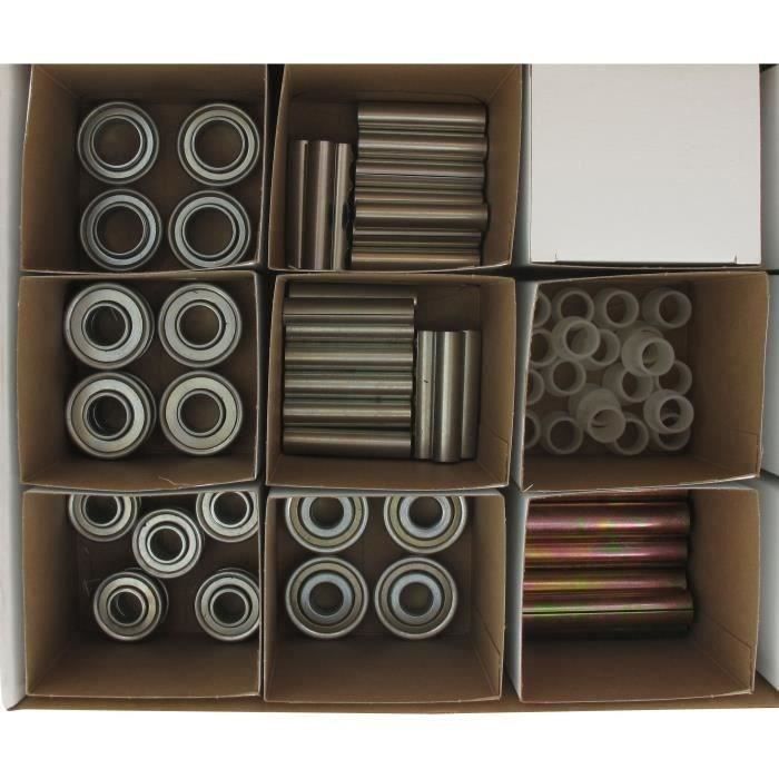Coffret de roulements de roue et de bagues nylon composé d'un assortiment de 8 modèles, 70 pièces le
