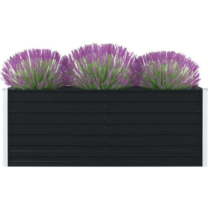 vidaXL Jardinière 160 x 80 x 45 cm Acier galvanisé - vue 3