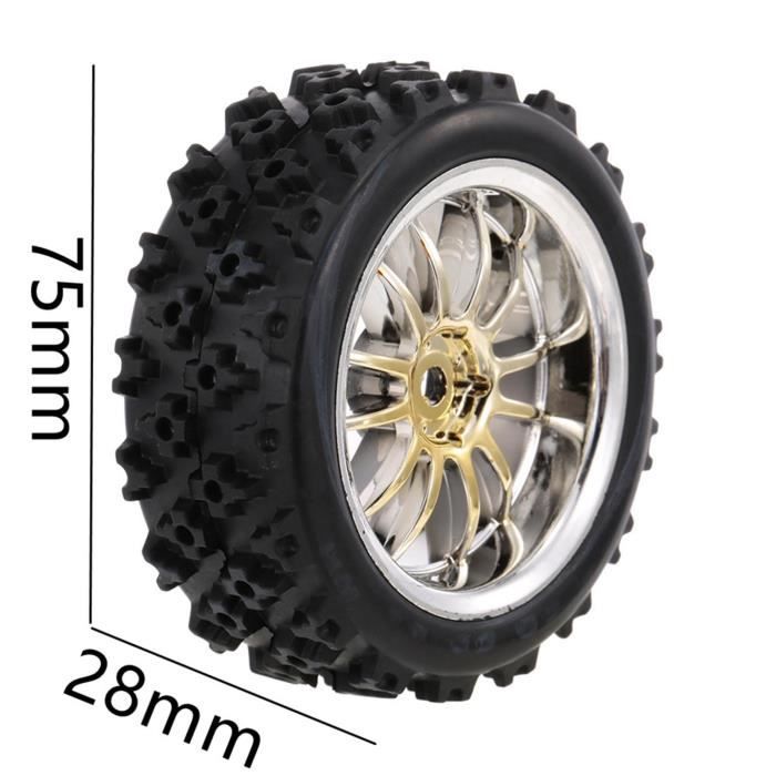 4 Pneus 1/8 RC Buggy Route - Caoutchouc + Jantes Hex 17mm - Pour HSP Et Modèles Similaires - Pneus Tout-terrain