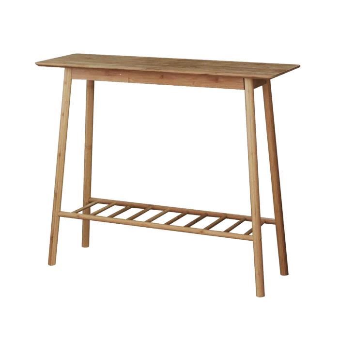 table console d'entrée en bambou - juanio - naturel - 90x30x76cm