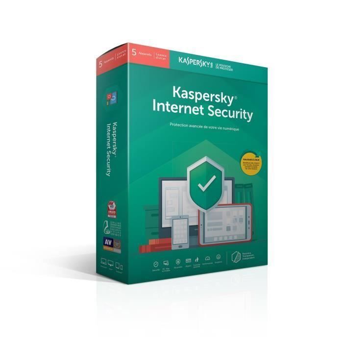 Kaspersky Internet Security 2019 5 Poste  1 An à télécharger  Cdiscount