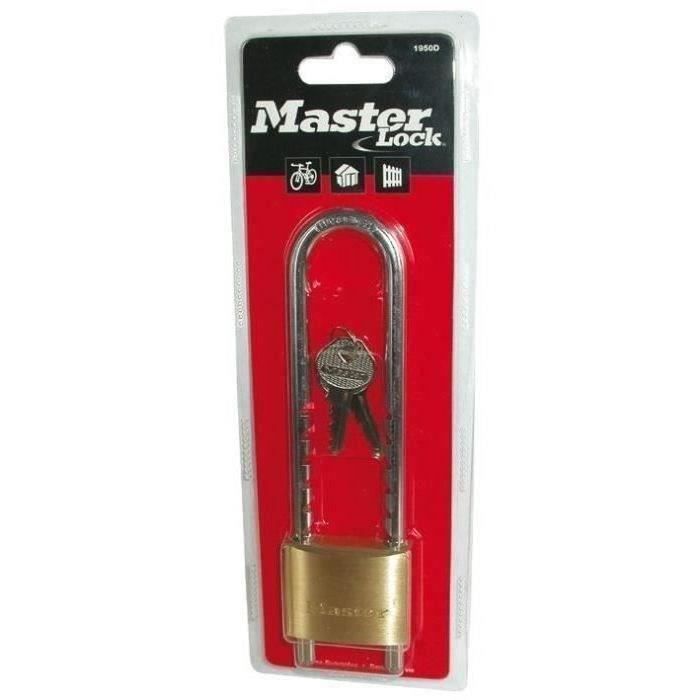 Cadenas en laiton massif avec anse réglable - Master Lock - 50 mm - Jaune