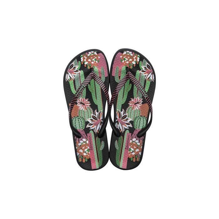 Tongs Femme Ipanema Cactus Anatomiques Noir Semelle