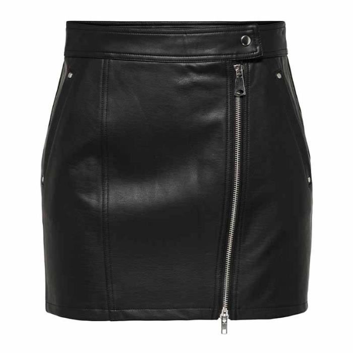 Jupe en cuir zippée new arrivals