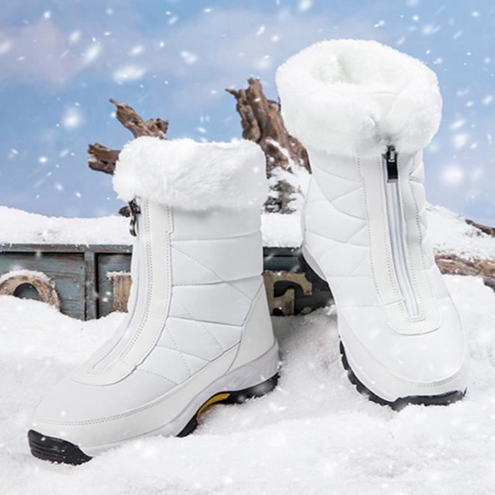 Pajar Haute Bottes Hivers Bottes Courtes D'hiver Pour Femmes Blanc