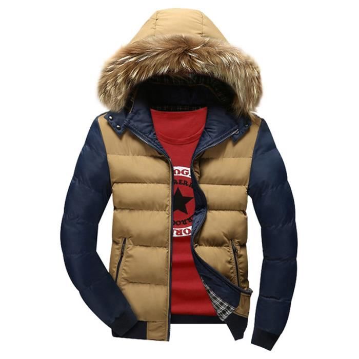 Doudoune Homme capuche fourrure Zipp e Doudoune homme avec capuche