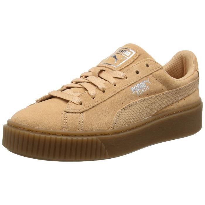 basket plateforme beige