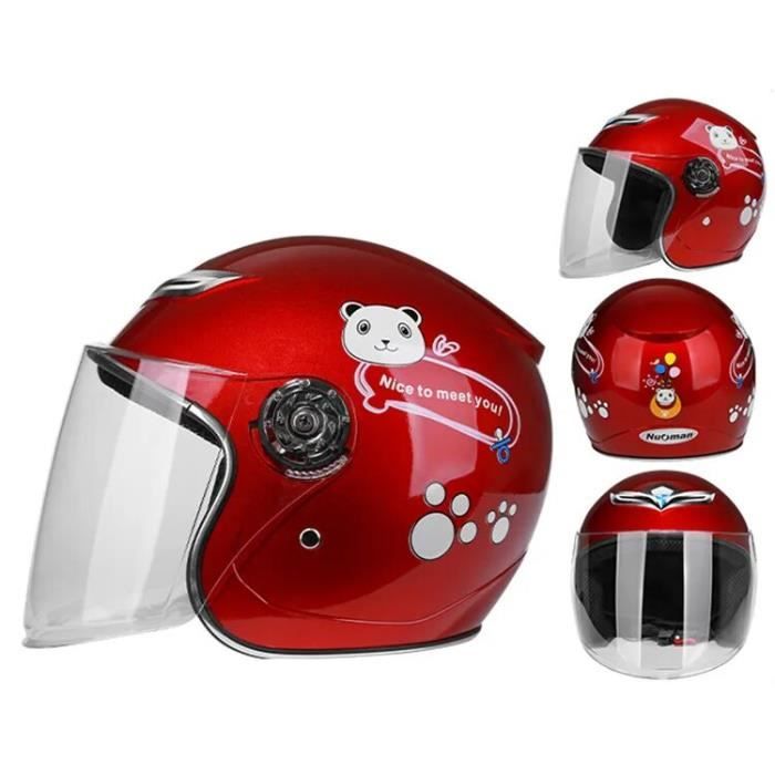 Casque Moto Intégral Enfant 48-55 Cm – Homologué ECE Avec Pare-soleil & Écharpe Amovible – 3-12 Ans