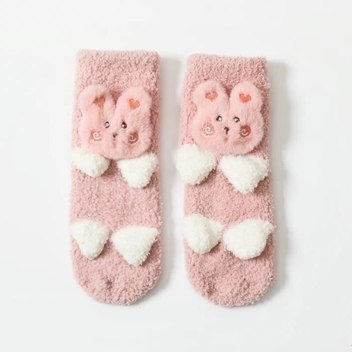 Lot De 5 Paires De Chaussettes Imprimées Fruits - Polaire Corail - Taille Unique 37-41 - Chaudes