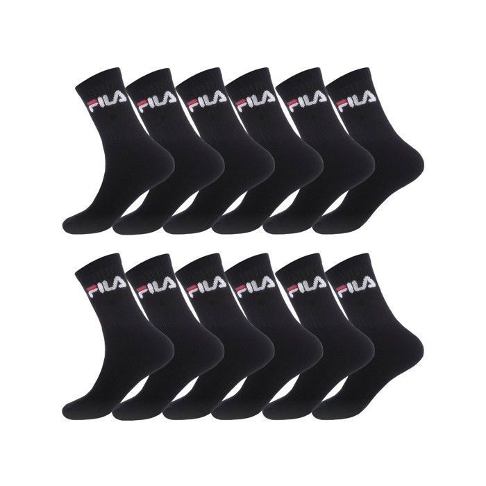 Fila Chaussettes Homme Chaussette Haute Homme (Lot de 12) - Noir