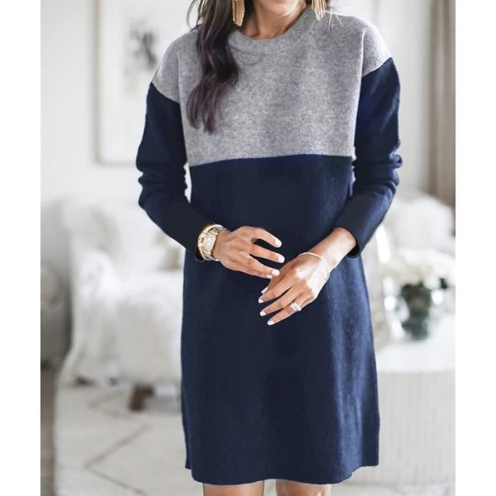 robe bleu manche longue
