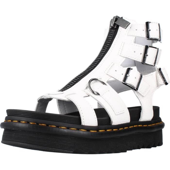 Sandale nu pieds femme Dr. Martens 106276 Blanc Boucle de serrage Synthetique Blanc Cdiscount Chaussures