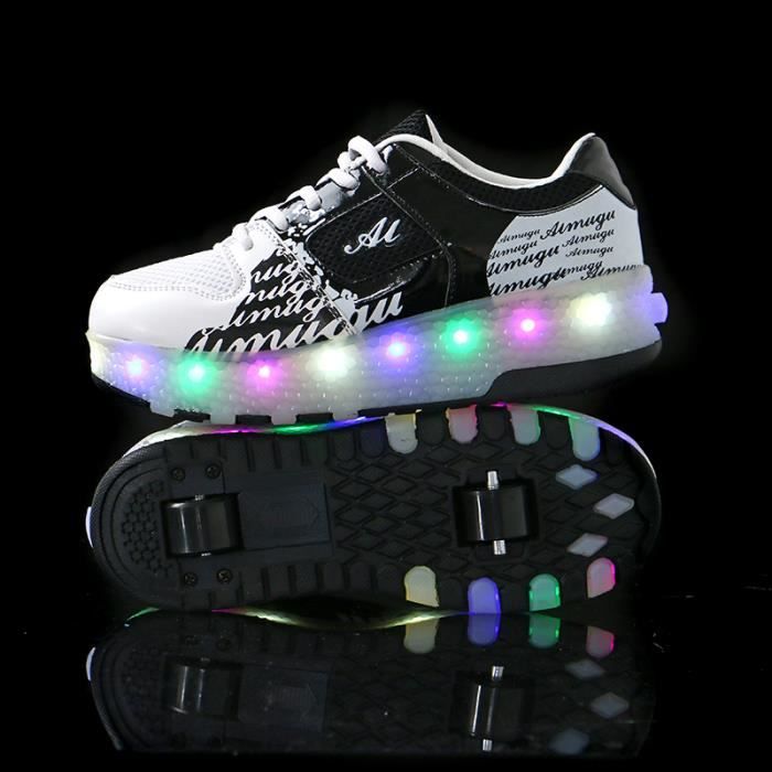 Chaussures Enfant Basket Roulettes à Chaussures LED Lumière Chaussures