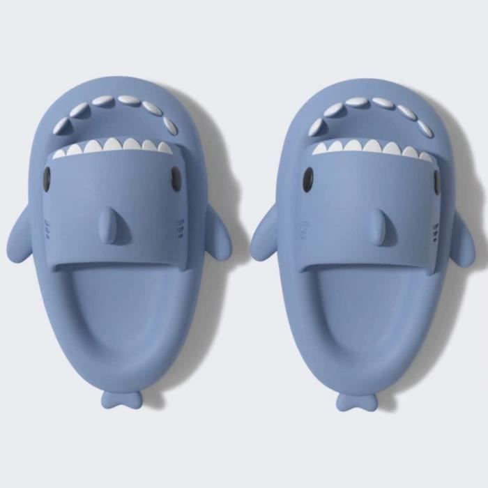 Tongs Requin Dégradé Bicolores - Semelle Souple 4 Cm Antidérapante - EVA Léger - Unisexe Adulte - Pour Plage, Piscine, Maison