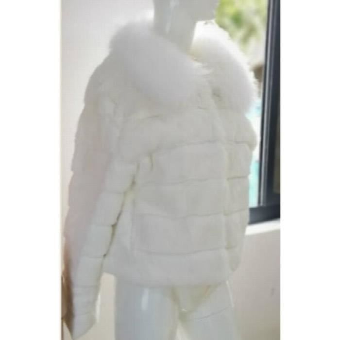 Manteau En Fourrure De Renard Beige Vintage - Taille 40 - Idéal Soirée