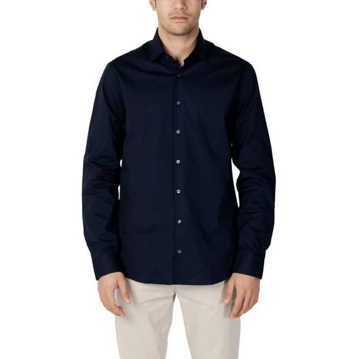 CALVIN KLEIN Chemise Homme Bleu Coton GR76172 Bleu Cdiscount