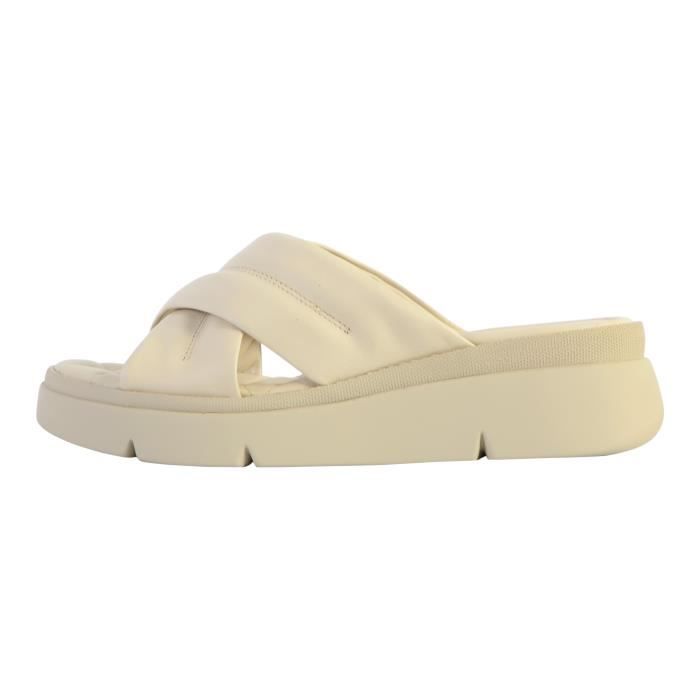 Sandales Scholl Compense Cuir Scholl Bali Cross Blanc Casse Femme Blanc casse Cdiscount Chaussures
