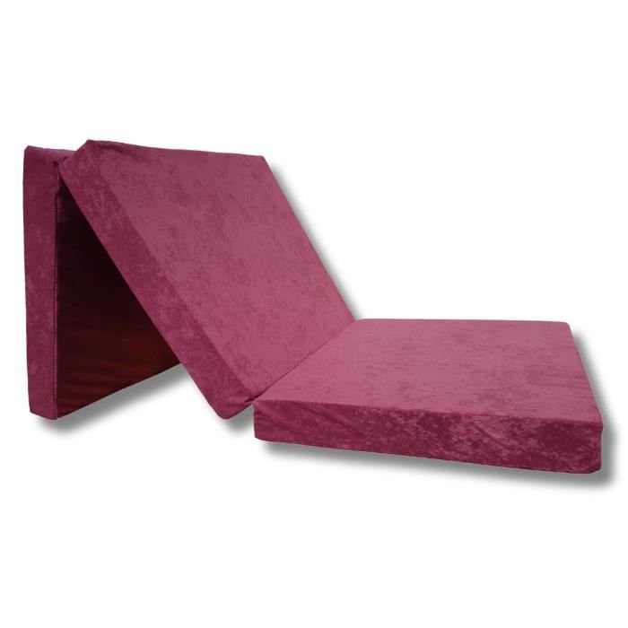 natalia spzoo matelas pliable fauteuil futon chauffeuse 190 x 90 x 8cm, la housse est lavable en machine - 1224 violet
