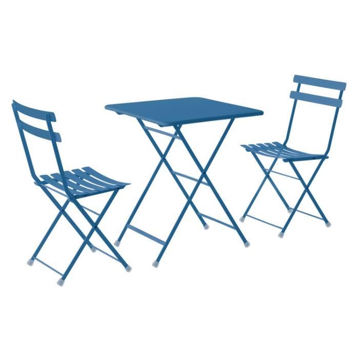 Salon De Jardin 2 Personnes En Acier Et Tole Pleine Chaises 1