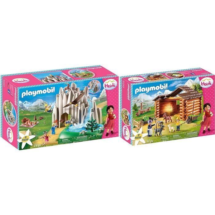 Jouet de construction - PLAYMOBIL - Heidi - Lot de 2 figurines - Étable de chèvres - Lanterne lumineuse Jouet de construction - PLAYMOBIL - Heidi - Lot de 2 figurines - Étable de chèvres - Lanterne lumineuse
