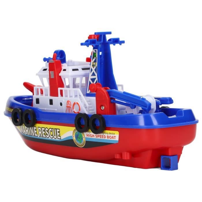 CEN jouet de bateau de bain pour enfant Bateau de pompier jouet Auto pulvérisation d'eau musique éducative lumière