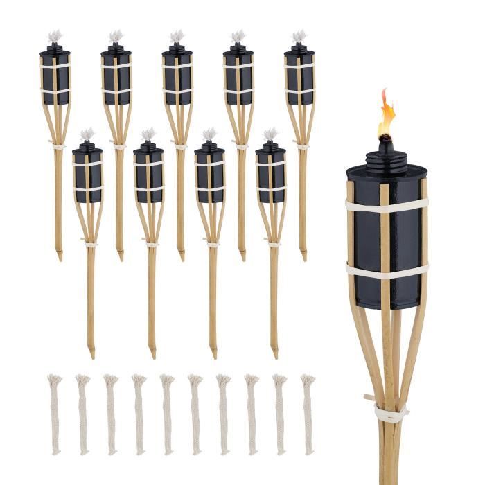 torche de jardin en bambou en lot de 10 - 10044855-0