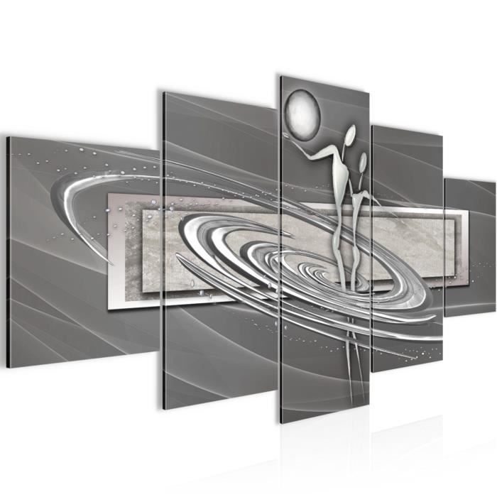 Runa Art Quadro Murale 4 Pezzi – Orchidea Fiori Grigio – Made In Germany – Stampe Su Tela Non Tessuta – Pronti Da Appendere