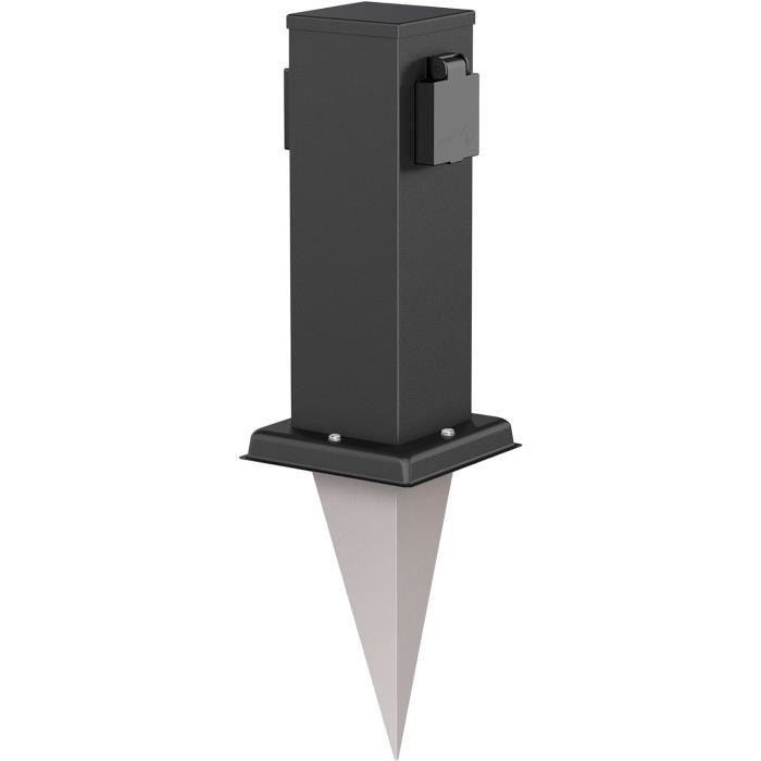 Colonne De Jardin Polly – 2m De Câble, IP44, Prise De Terre, Pour Extérieur