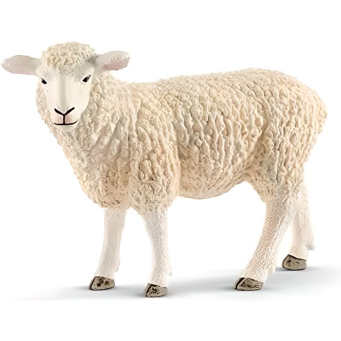 figurine mouton farm world - schleich - 13882 - laine duveteuse - couleur blanc - age 6 mois et plus