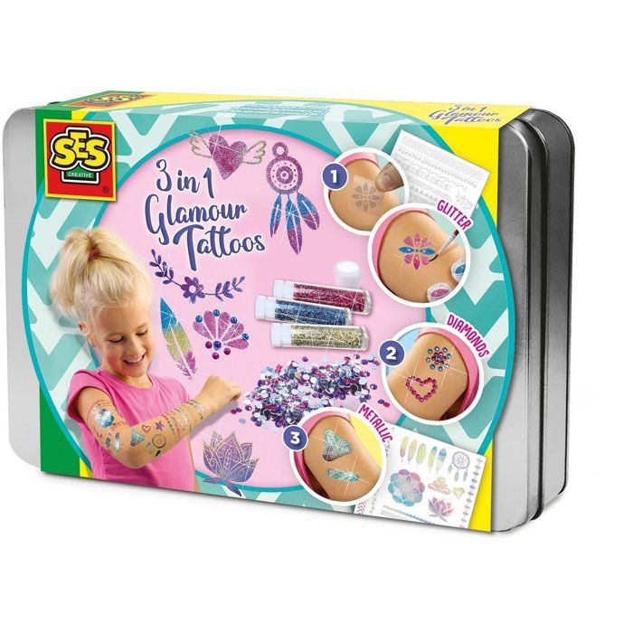 Tatouages glamour 3 en 1 SES CREATIVE Pour enfants dès