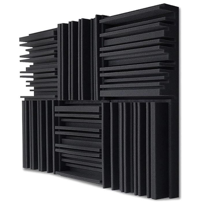 Panneaux Acoustiques En Mousse Pyramidale - Lot De 12 - 30x30x5 Cm - Absorption Du Bruit, Réduction Des échos - Pour Studio, Bureau, Mur - 5