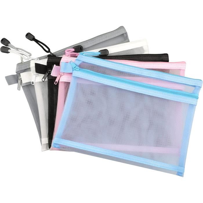 Pochette Document Zippée A3,Pochette Zippée 5 Couleurs PVC