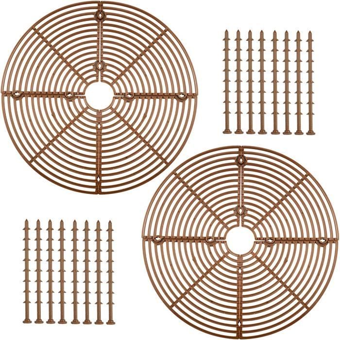 2 Pièces Grille Protection Plante 30 Cm – Protège Pot Fleurs Contre Chats & Bébés – Cache Sol Découpable En ABS Noir