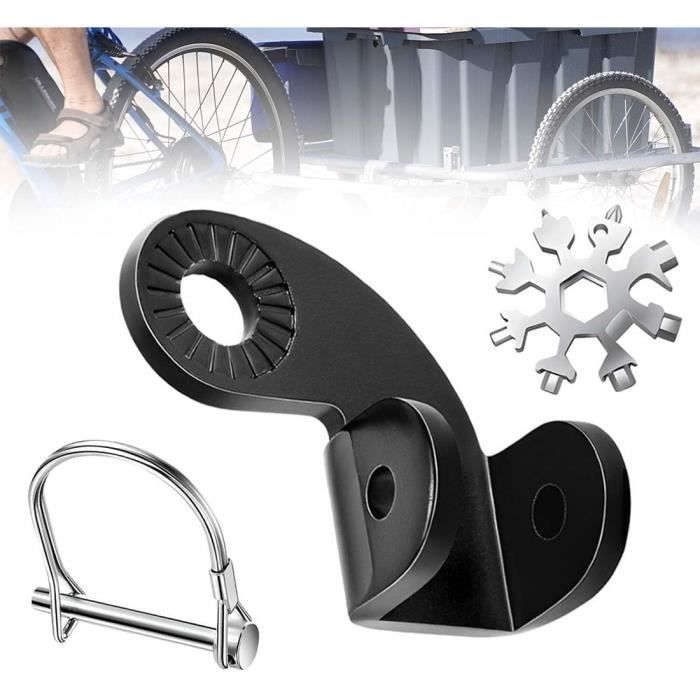 Kit 2 Attelages Remorque Vélo - Couplage Avec Goupille Sécurité - Acier émaillé - Pour Fixation Rapide Roue Arrière