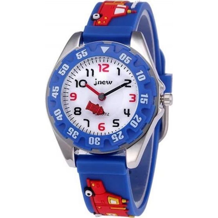 Montre Enfant étanche 3-12 Ans - Design Cartoon 3D, Mouvement Japonais, Sangle Silicone - Cadeau Fille Garçon