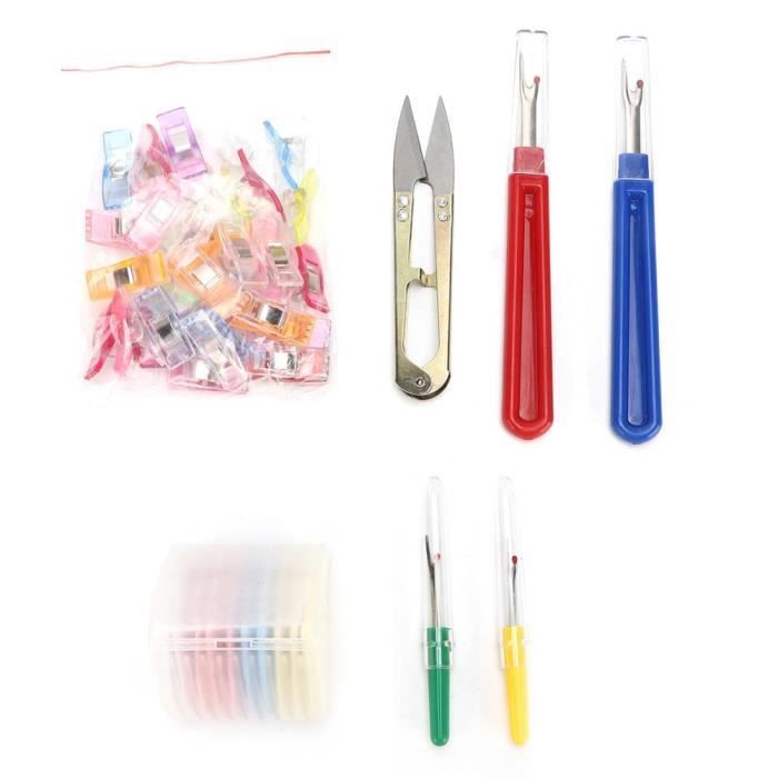 2 pcs vintage décousue en métal rippers et kits de ruban de positionnement de couture, poignée ergonomique pratique couture rippers décapant de fil cuivres | FR