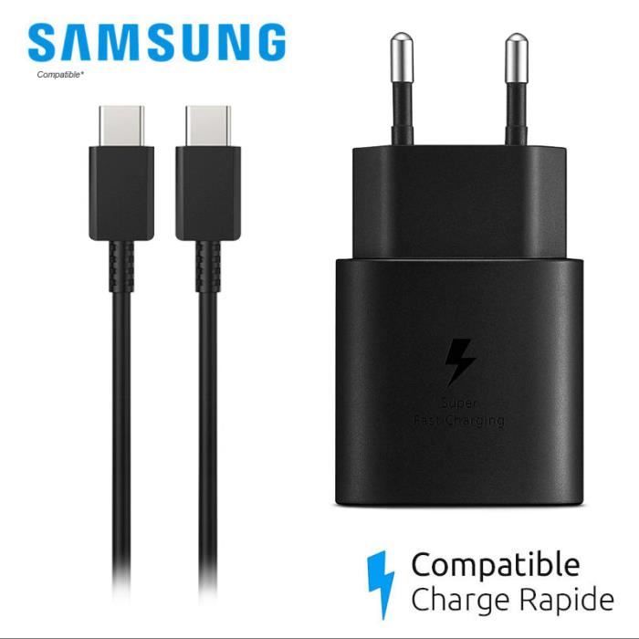 Chargeur Rapide 25w + câble 1M - Compatible Samsung ISOKA®