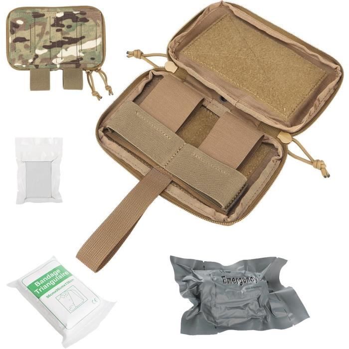 Trousse De Premiers Soins Tactique Molle - Pochette Médicale Survie - Nylon 1000D - Noir