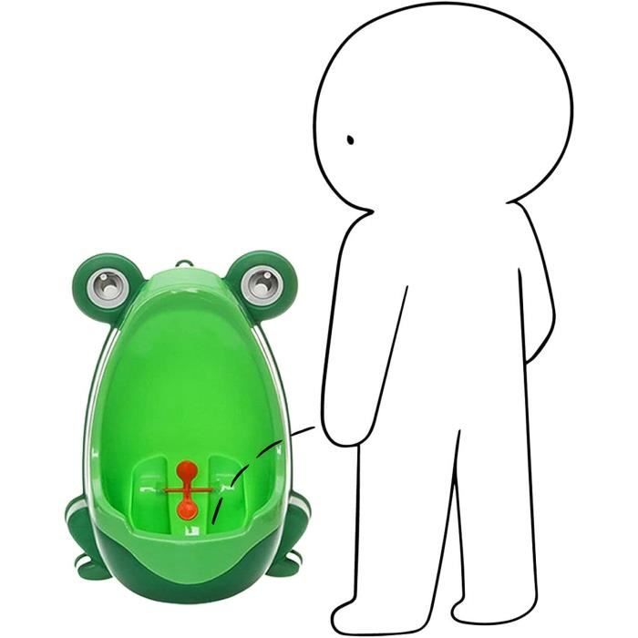 Urinoir D'Apprentissage Garçon Motif Grenouille - Ventouse Murale - Vert - 30×21×16 Cm - Pot Bébé Propre