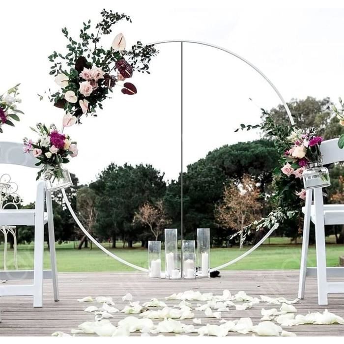 Arche De Jardin Cercle Support De Ballons En Métal Rond Arche De Mariage Toile De Fond Anneau Floral Décoration De Fond Pour Fête D'anniversaire Décoration Extérieure Tonnelle En Acier (couleur