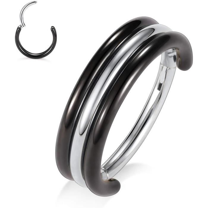 Zwarte Chirurgisch Stalen Ring Piercing - Oorbellen Ringetje Geschikt voor Helix Tragus Septum Lip Neus Wenkbrauw Piercings Inkopen via de online groothandel