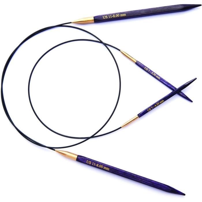 Aiguilles à Tricoter Circulaires KnitPro Cubics - 80 Cm X 4,50 Mm Lilas | Confortables, Idéales Débutants Ou Arthrite