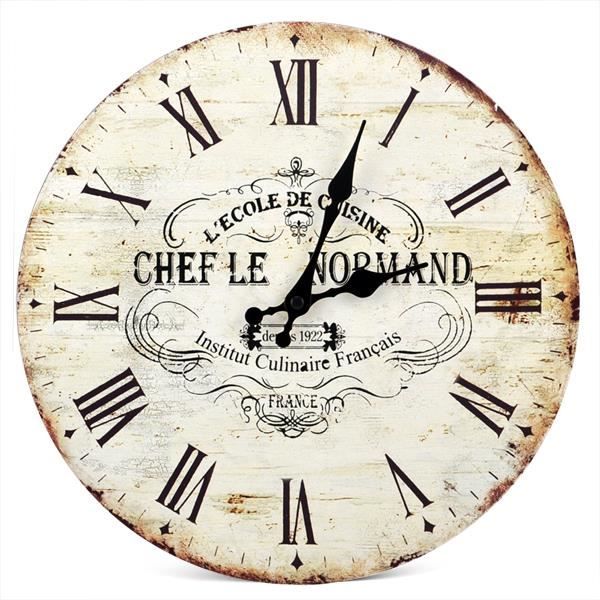 Grand style vintage en bois Horloge murale Distressed ...