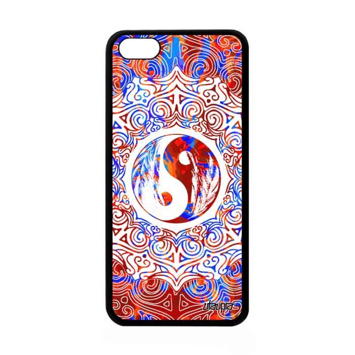 Coque Yin et Yang silicone iPhone 5C etui mandala coloré swag ...