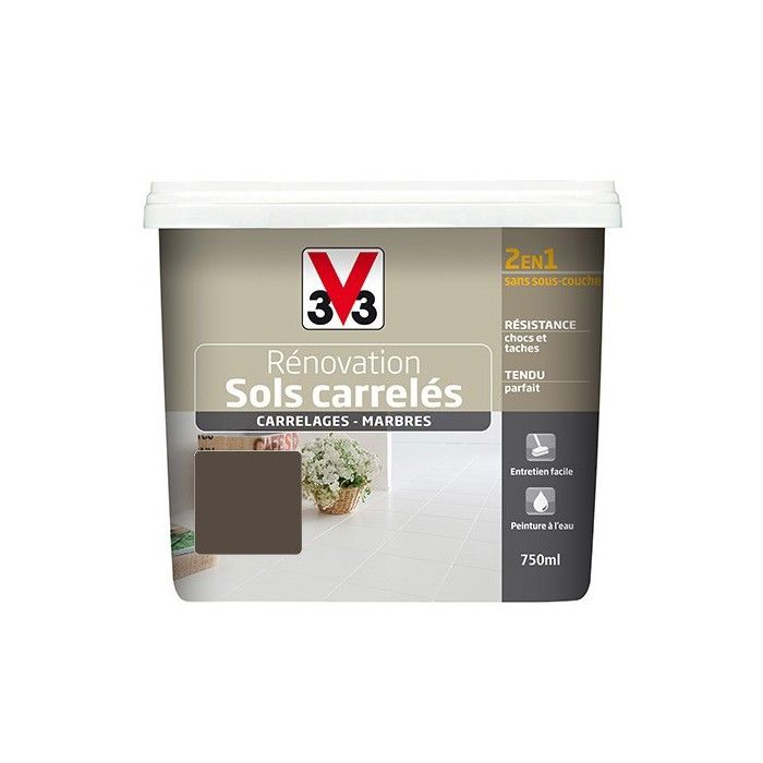 Peinture Taupe Irise Satin Sols Carreles V33 750ml Marron 0 000000